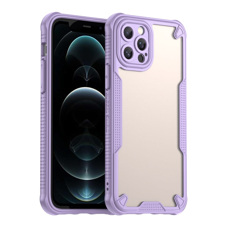 For iPhone 12 Pro Armor Glaze PC Hybrid TPU Phone Case(Purple) by buy2fix