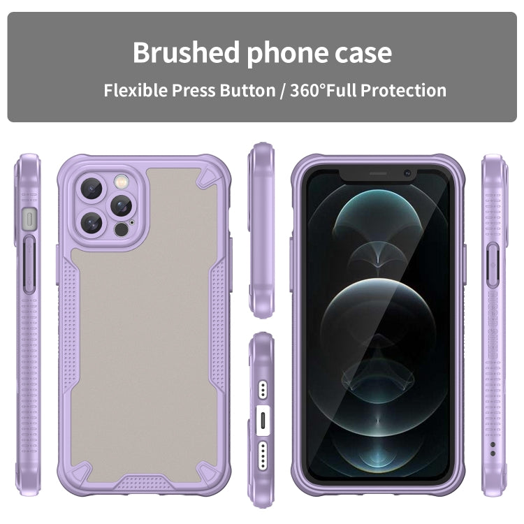 For iPhone 12 Pro Armor Glaze PC Hybrid TPU Phone Case(Purple) by buy2fix