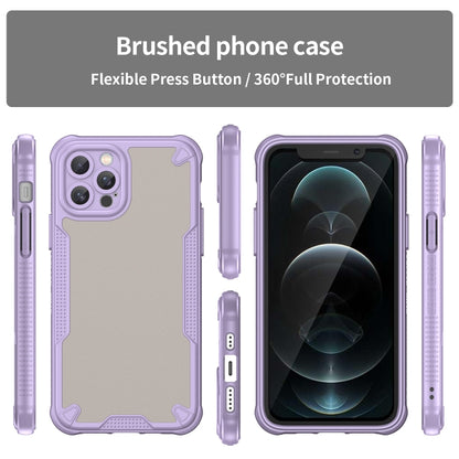 For iPhone 12 Pro Armor Glaze PC Hybrid TPU Phone Case(Purple) by buy2fix