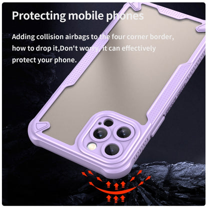 For iPhone 12 Pro Armor Glaze PC Hybrid TPU Phone Case(Purple) by buy2fix