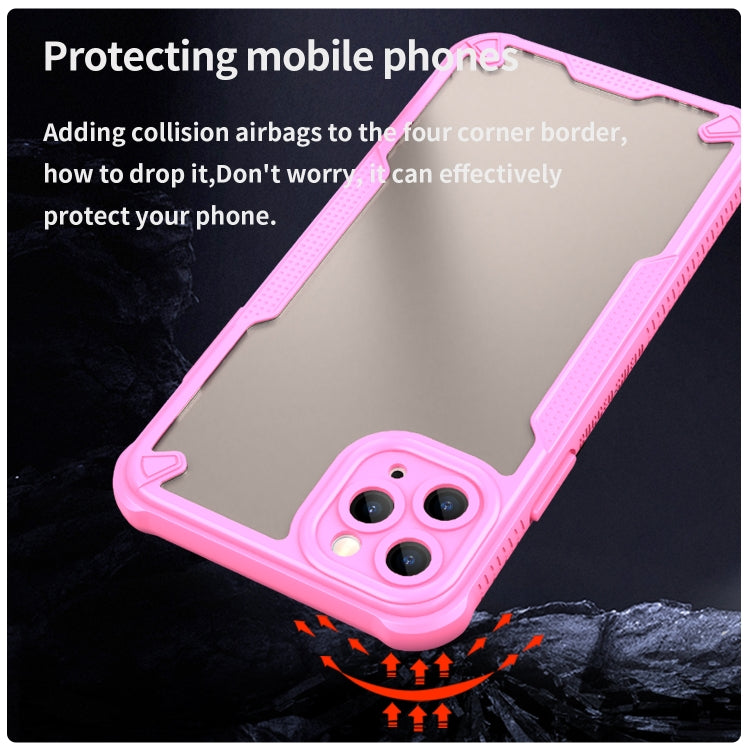 For iPhone 11 Pro Armor Glaze PC Hybrid TPU Phone Case(Pink) by buy2fix