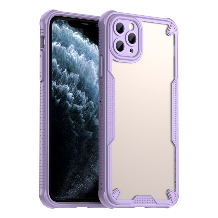 For iPhone 11 Pro Armor Glaze PC Hybrid TPU Phone Case(Purple) by buy2fix