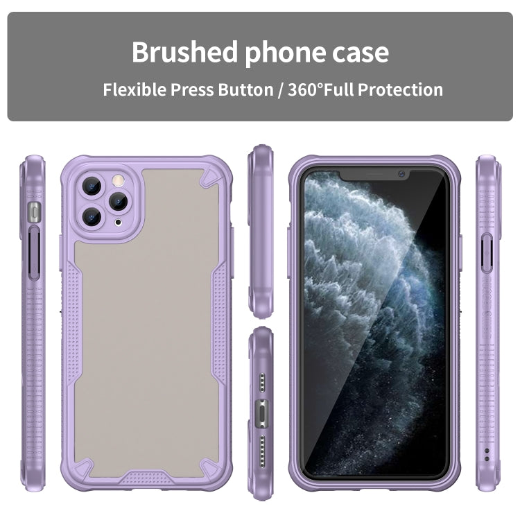 For iPhone 11 Pro Armor Glaze PC Hybrid TPU Phone Case(Purple) by buy2fix