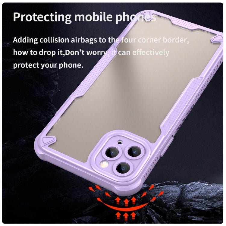 For iPhone 11 Pro Armor Glaze PC Hybrid TPU Phone Case(Purple) by buy2fix