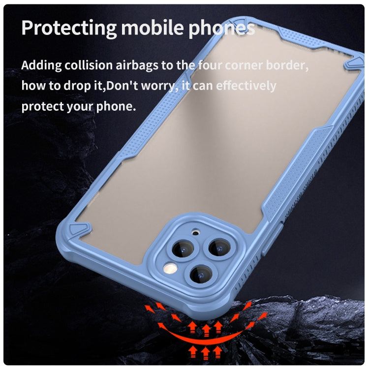 For iPhone 11 Pro Max Armor Glaze PC Hybrid TPU Phone Case(Blue) by buy2fix