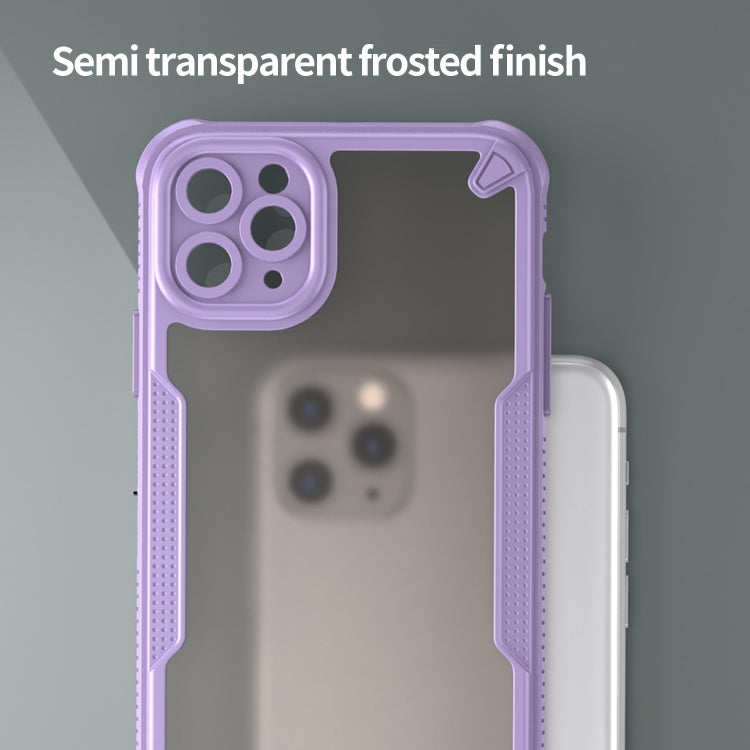 For iPhone 11 Pro Max Armor Glaze PC Hybrid TPU Phone Case(Purple) by buy2fix