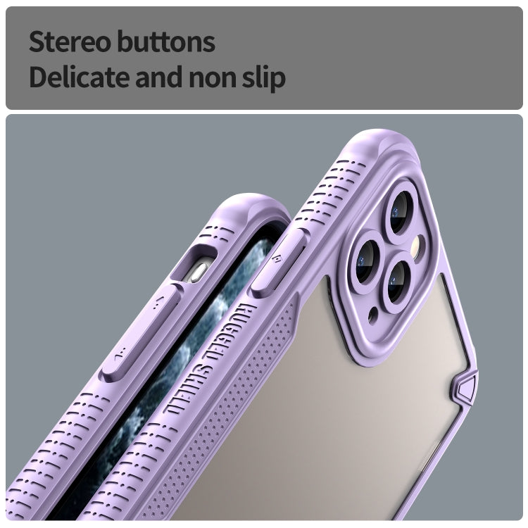 For iPhone 11 Pro Max Armor Glaze PC Hybrid TPU Phone Case(Purple) by buy2fix