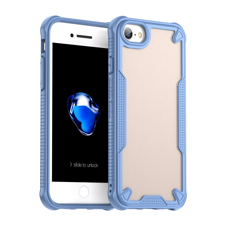 For iPhone 8 Armor Glaze PC Hybrid TPU Phone Case(Blue) by buy2fix