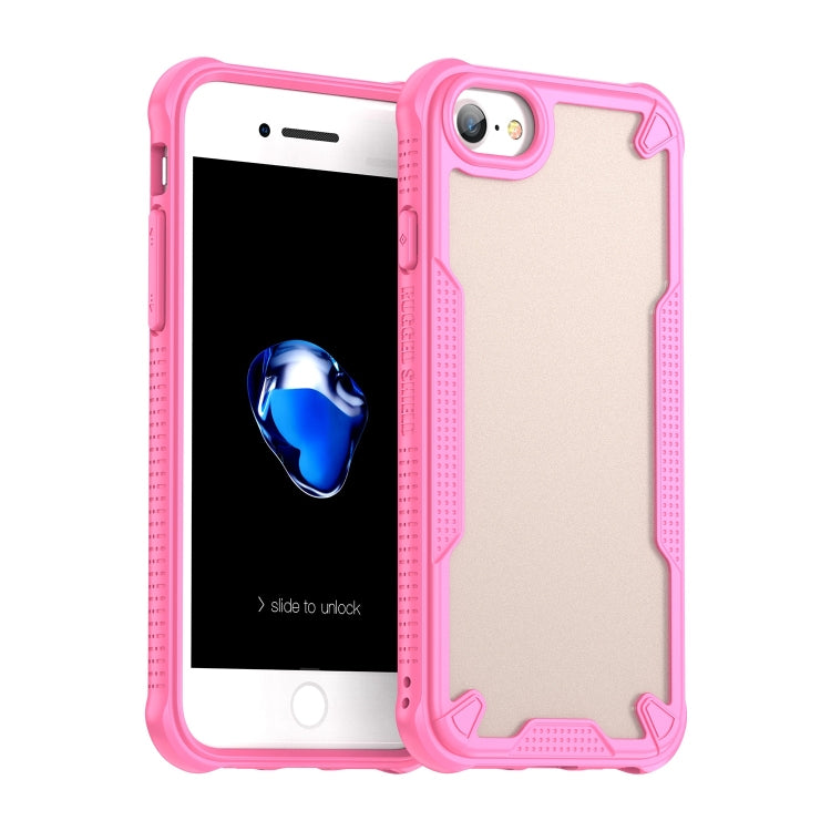 For iPhone SE 2020 Armor Glaze PC Hybrid TPU Phone Case(Pink) by buy2fix