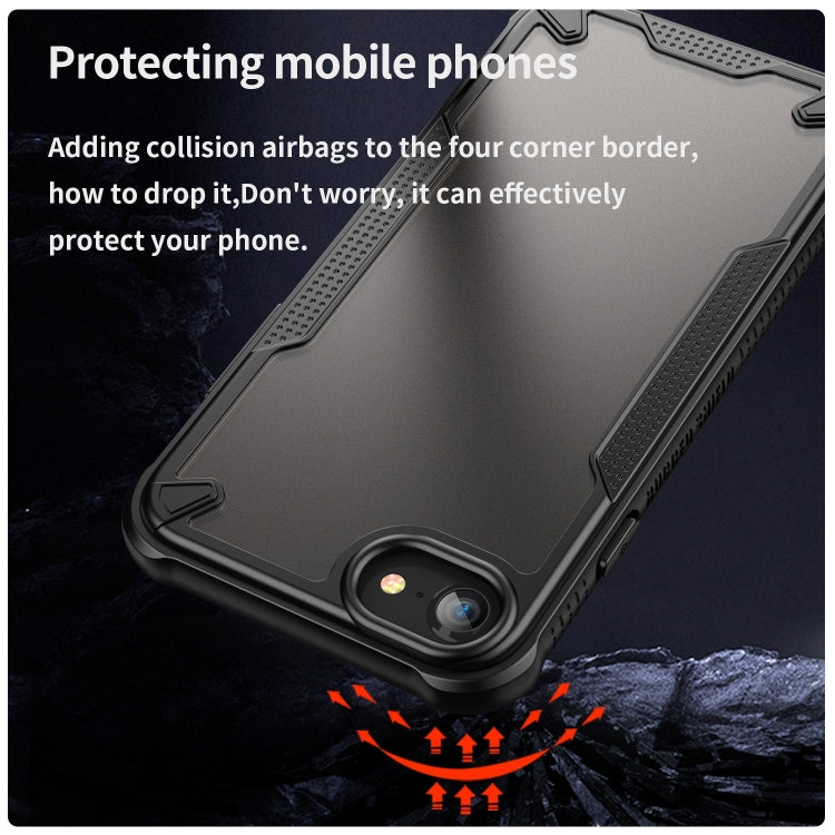 For iPhone SE 2020 Armor Glaze PC Hybrid TPU Phone Case(Black) by buy2fix