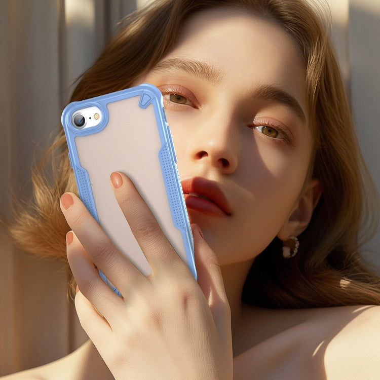 For iPhone SE 2020 Armor Glaze PC Hybrid TPU Phone Case(Blue) by buy2fix