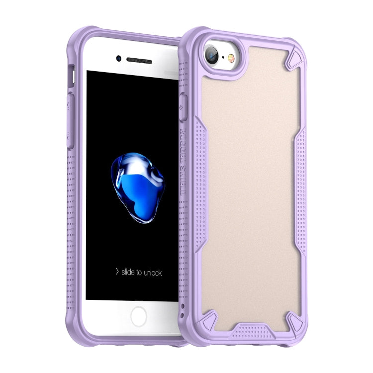 For iPhone SE 2020 Armor Glaze PC Hybrid TPU Phone Case(Purple) by buy2fix