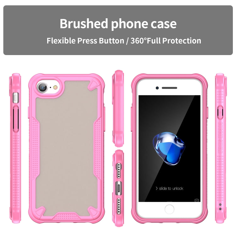 For iPhone SE 2022 Armor Glaze PC Hybrid TPU Phone Case(Pink) by buy2fix
