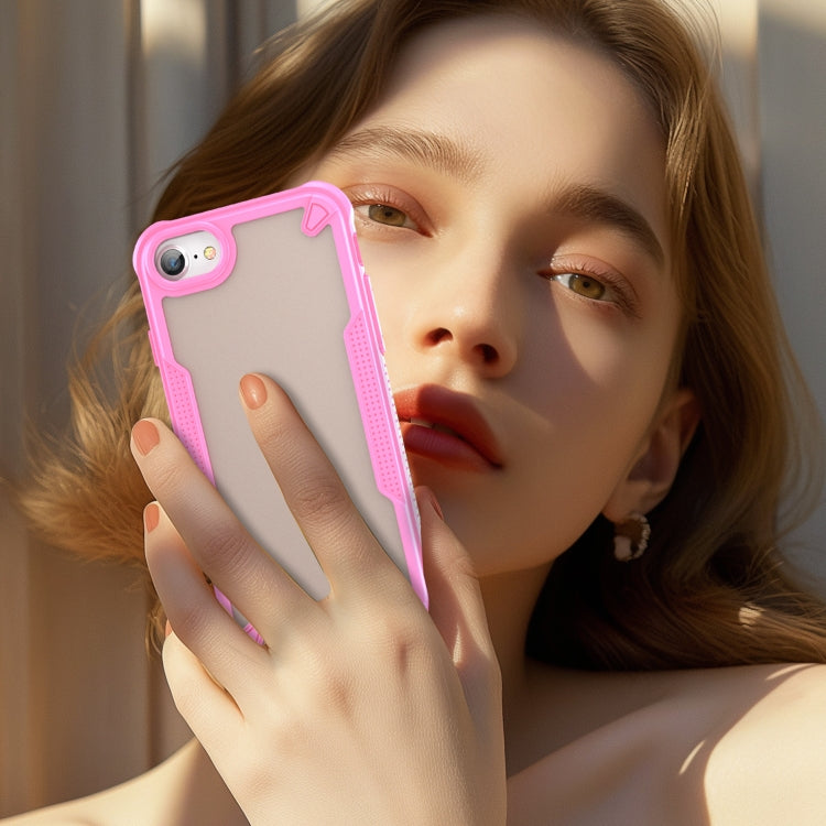 For iPhone SE 2022 Armor Glaze PC Hybrid TPU Phone Case(Pink) by buy2fix