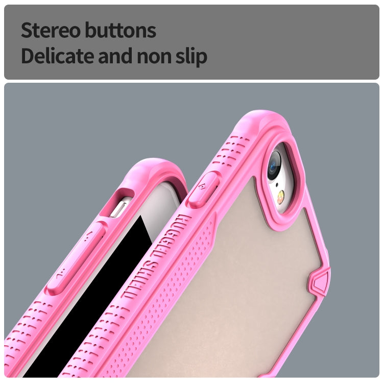 For iPhone SE 2022 Armor Glaze PC Hybrid TPU Phone Case(Pink) by buy2fix
