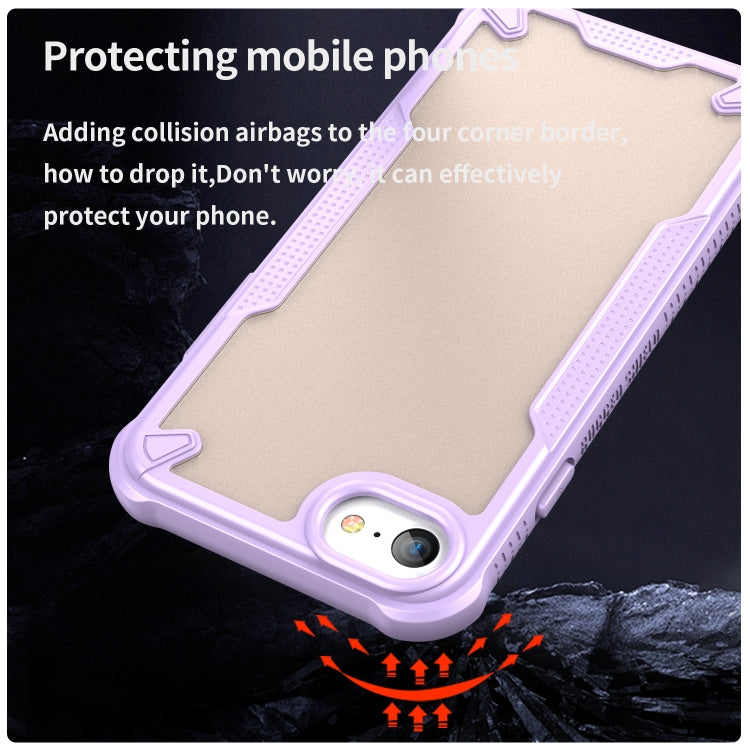For iPhone SE 2022 Armor Glaze PC Hybrid TPU Phone Case(Purple) by buy2fix
