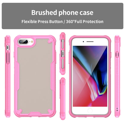 For iPhone 8 Plus Armor Glaze PC Hybrid TPU Phone Case(Pink) by buy2fix