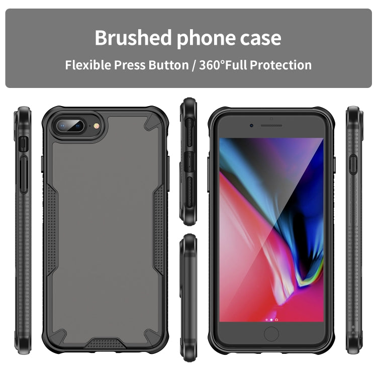 For iPhone 8 Plus Armor Glaze PC Hybrid TPU Phone Case(Black) by buy2fix