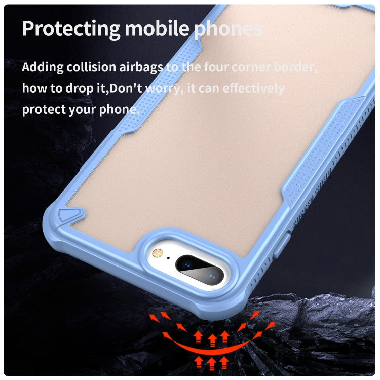 For iPhone 8 Plus Armor Glaze PC Hybrid TPU Phone Case(Blue) by buy2fix
