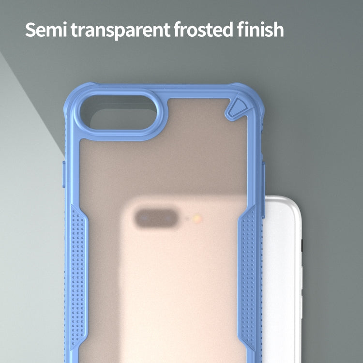 For iPhone 8 Plus Armor Glaze PC Hybrid TPU Phone Case(Blue) by buy2fix