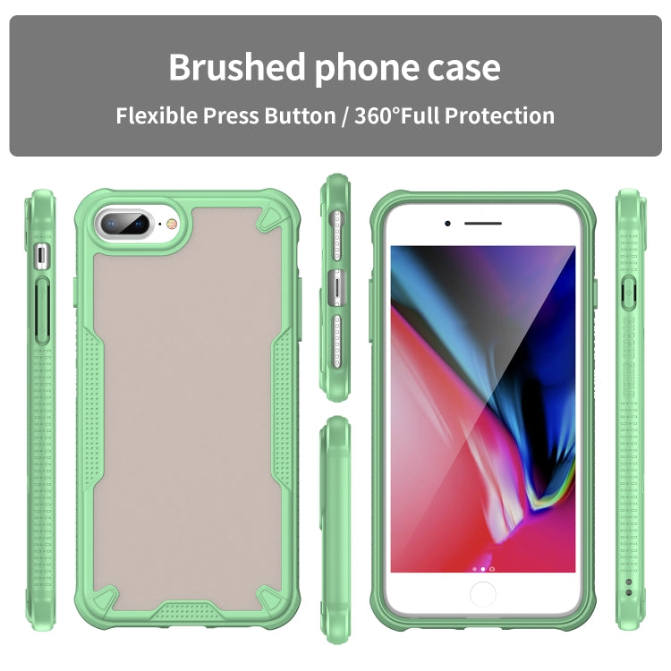 For iPhone 8 Plus Armor Glaze PC Hybrid TPU Phone Case(Green) by buy2fix