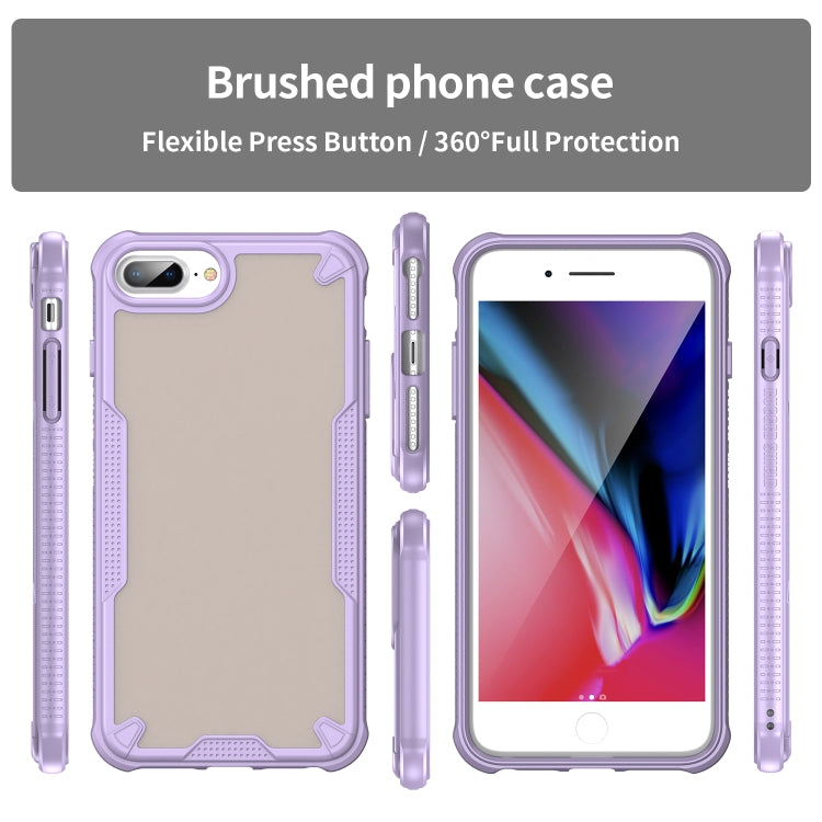 For iPhone 8 Plus Armor Glaze PC Hybrid TPU Phone Case(Purple) by buy2fix