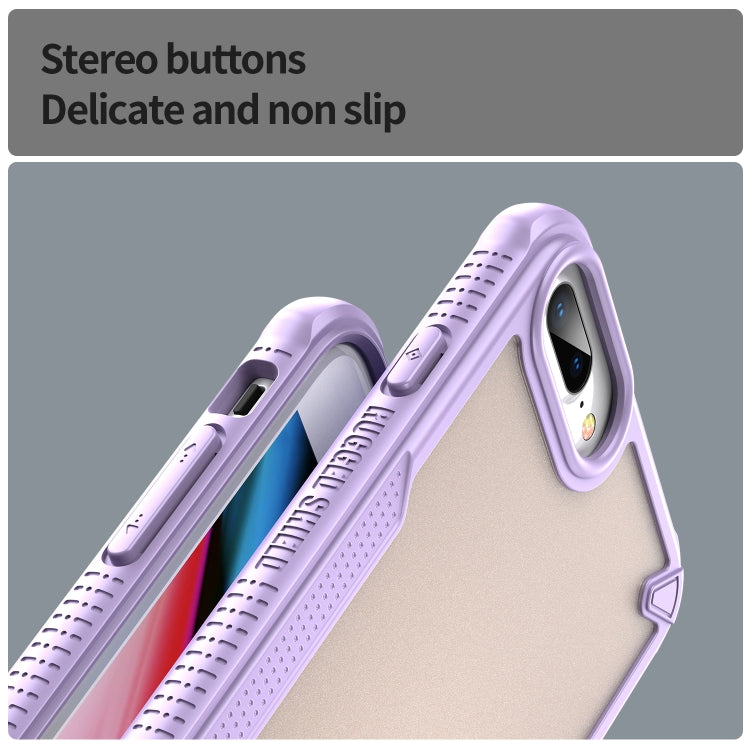 For iPhone 8 Plus Armor Glaze PC Hybrid TPU Phone Case(Purple) by buy2fix