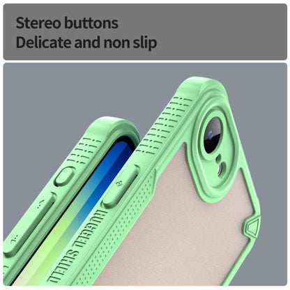 For iPhone 16e Armor Glaze PC Hybrid TPU Phone Case(Green) - iPhone 16e Cases by buy2fix | Online Shopping UK | buy2fix