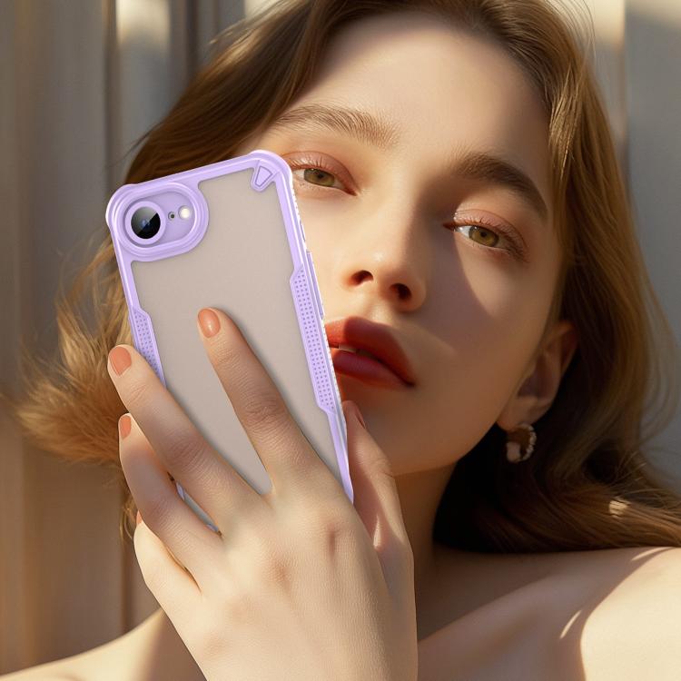 For iPhone 16e Armor Glaze PC Hybrid TPU Phone Case(Purple) - iPhone 16e Cases by buy2fix | Online Shopping UK | buy2fix