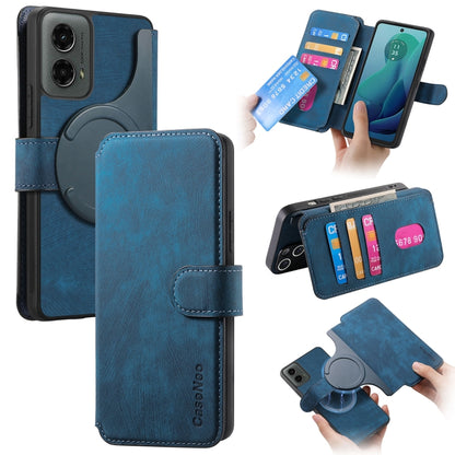 For Motorola Moto G 5G 2024 CaseNeo MagSafe RFID Anti-theft Retro Leather Phone Case(Blue) by CaseNeo