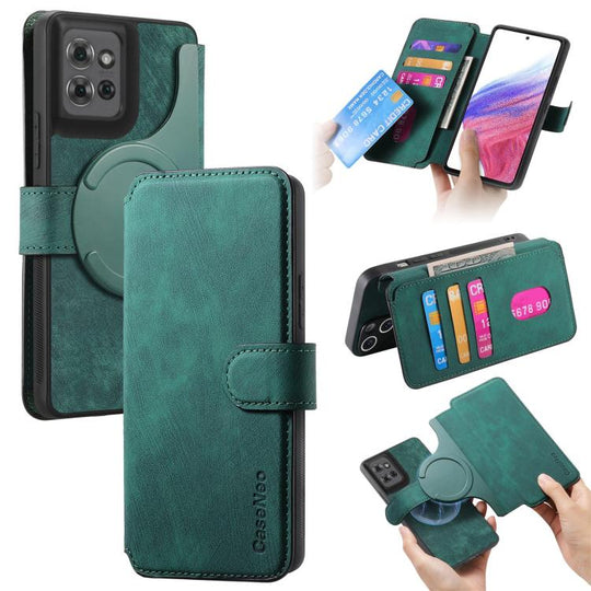 For Motorola Moto G Power 2025 CaseNeo MagSafe RFID Anti-theft Retro Leather Phone Case(Green)