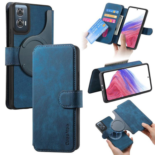 For Motorola Edge 50 Fusion CaseNeo MagSafe RFID Anti-theft Retro Leather Phone Case(Blue)