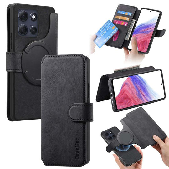 For Motorola Moto G86 Power CaseNeo MagSafe RFID Anti-theft Retro Leather Phone Case(Black)
