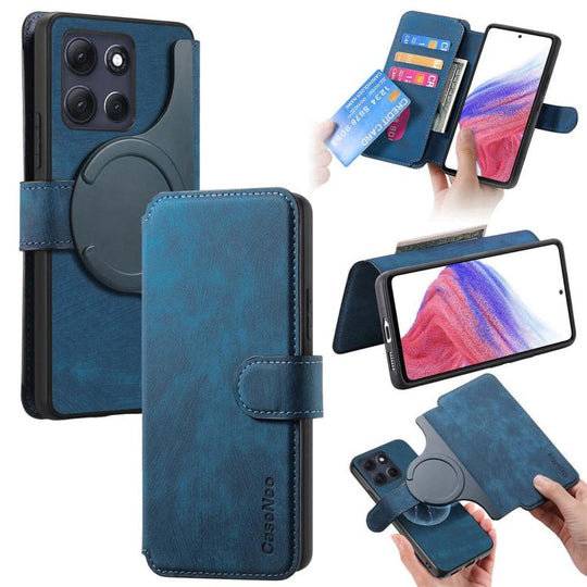 For Motorola Moto G86 Power CaseNeo MagSafe RFID Anti-theft Retro Leather Phone Case(Blue)