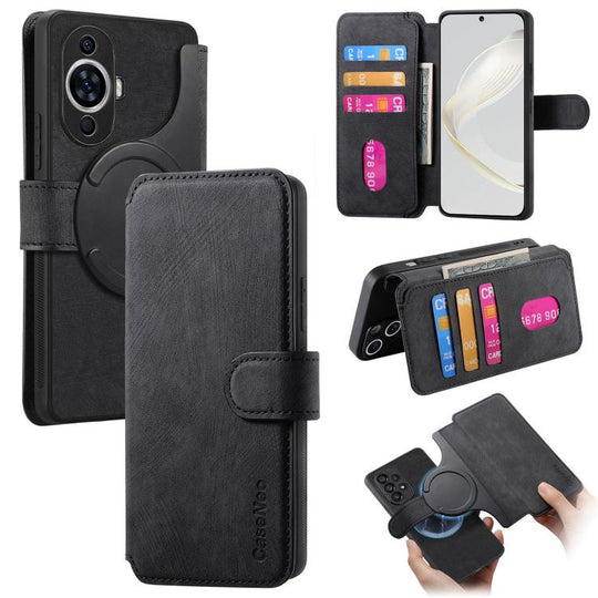 For Huawei nova 11 CaseNeo MagSafe RFID Anti-theft Retro Leather Phone Case(Black)