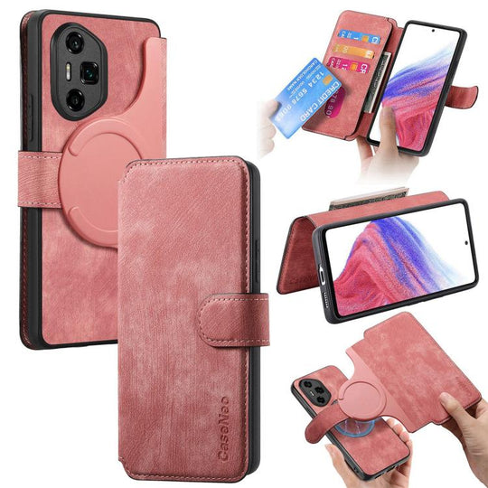 For Honor 300 Ultra CaseNeo MagSafe RFID Anti-theft Retro Leather Phone Case(Pink)