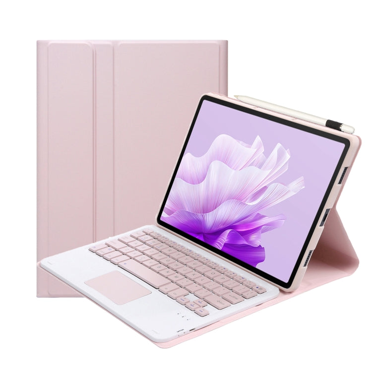 For Honor Pad X8a / X9 2024 AH25-A Ultra-thin Detachable Bluetooth Keyboard Leather Tablet Case with Touchpad(Pink White) by buy2fix