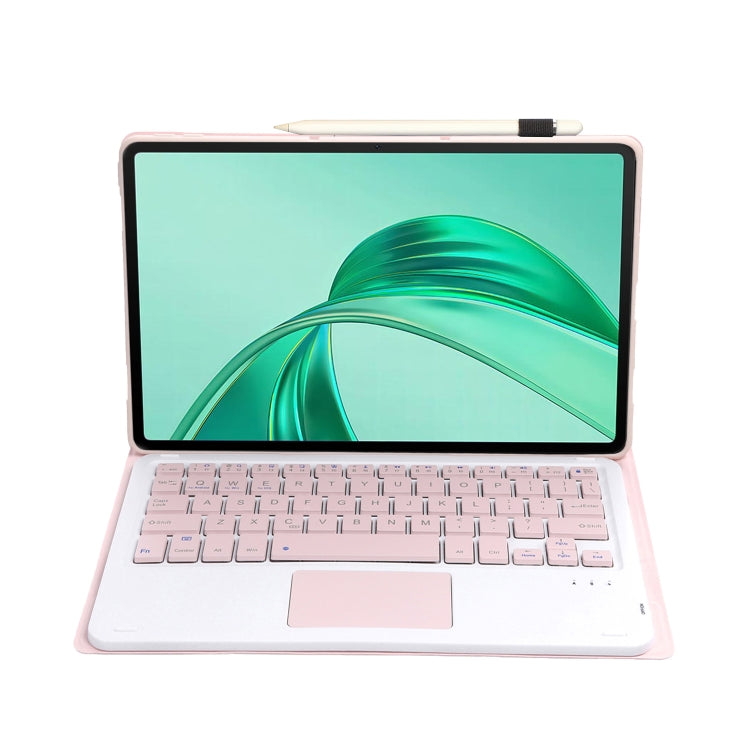 For Honor Pad X8a / X9 2024 AH25-A Ultra-thin Detachable Bluetooth Keyboard Leather Tablet Case with Touchpad(Pink White) by buy2fix