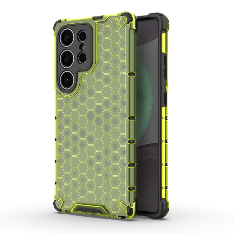 For Samsung Galaxy S25 Ultra 5G Honeycomb Shockproof Phone Case(Green) by buy2fix