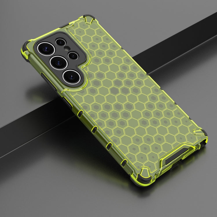 For Samsung Galaxy S25 Ultra 5G Honeycomb Shockproof Phone Case(Green) by buy2fix