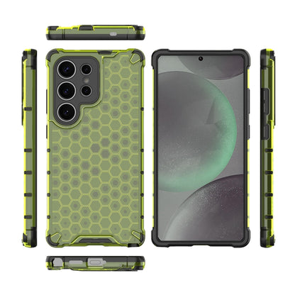 For Samsung Galaxy S25 Ultra 5G Honeycomb Shockproof Phone Case(Green) by buy2fix