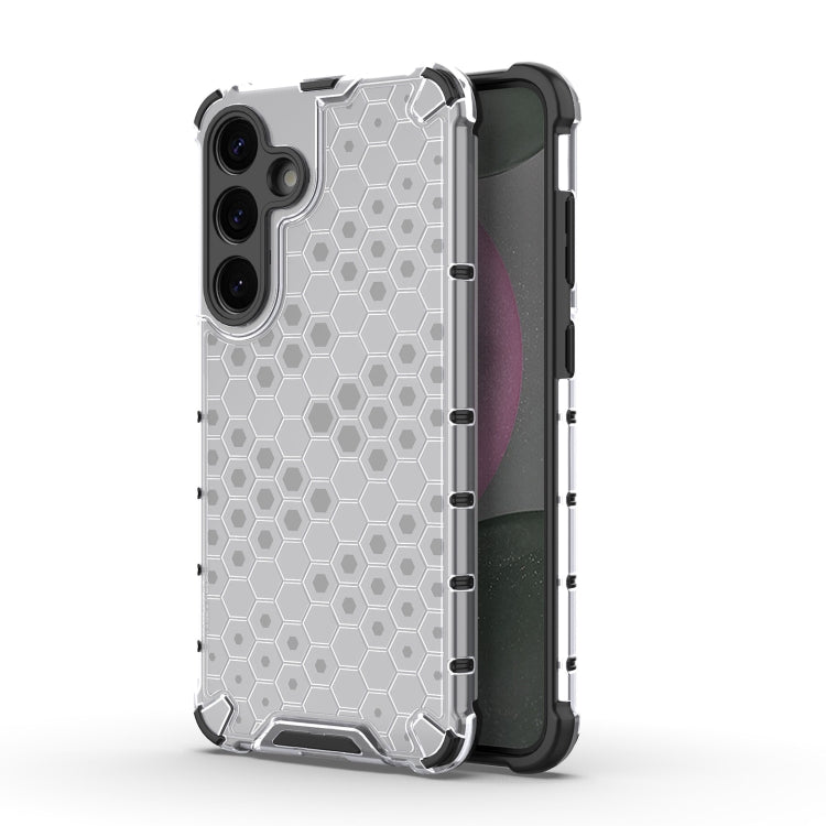 For Samsung Galaxy S25 5G Honeycomb Shockproof Phone Case(White) by buy2fix
