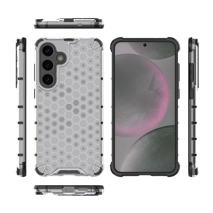 For Samsung Galaxy S25 5G Honeycomb Shockproof Phone Case(White) by buy2fix