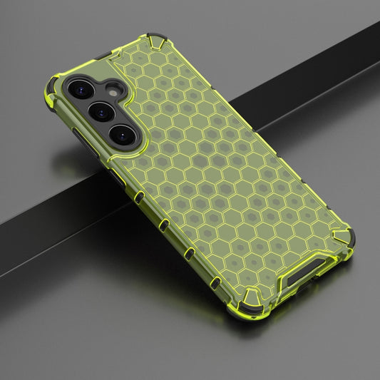 For Samsung Galaxy S25 5G Honeycomb Shockproof Phone Case(Green) by buy2fix