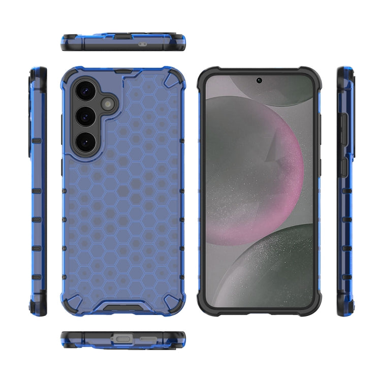 For Samsung Galaxy S25 5G Honeycomb Shockproof Phone Case(Blue) - Galaxy S25 5G Cases by buy2fix | Online Shopping UK | buy2fix