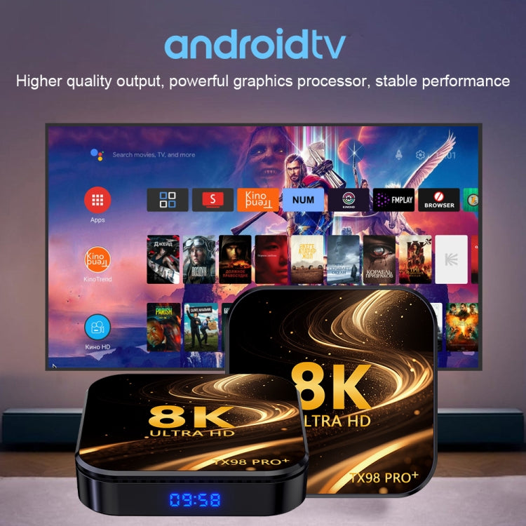 TX98 Pro+ 8K UHD Android 13 Smart TV Box with Remote Control, 4GB+32GB, RK3528 Quad-Core(EU Plug) - Others by buy2fix | Online Shopping UK | buy2fix