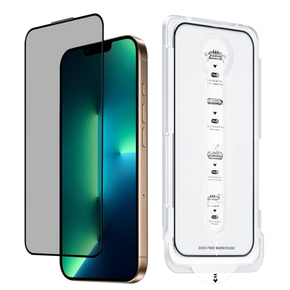 For iPhone 13 Pro Max Dust-Free Easy Install Privacy Tempered Glass Film(Black) - iPhone 13 Pro Max Tempered Glass by buy2fix | Online Shopping UK | buy2fix