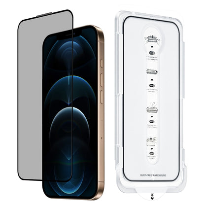 For iPhone 12 Pro Max Dust-Free Easy Install Privacy Tempered Glass Film(Black) - iPhone 12 Pro Max Tempered Glass by buy2fix | Online Shopping UK | buy2fix