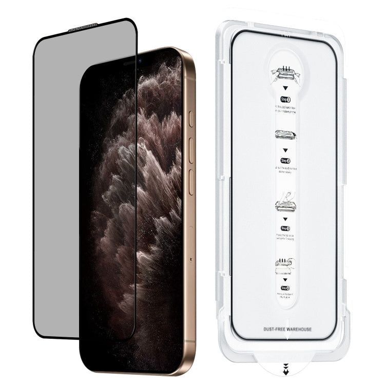 For iPhone 11 Pro Max Dust-Free Easy Install Privacy Tempered Glass Film(Black) - iPhone 11 Pro Max Tempered Glass by buy2fix | Online Shopping UK | buy2fix