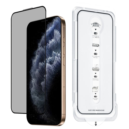 For iPhone 11 Pro Dust-Free Easy Install Privacy Tempered Glass Film(Black) - iPhone 11 Pro Tempered Glass by buy2fix | Online Shopping UK | buy2fix
